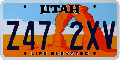 UT license plate Z472XV