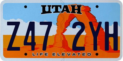 UT license plate Z472YH