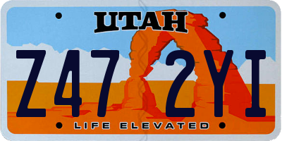 UT license plate Z472YI