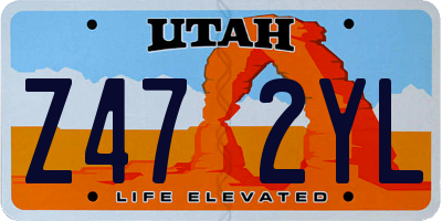 UT license plate Z472YL