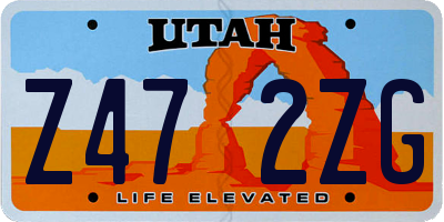 UT license plate Z472ZG
