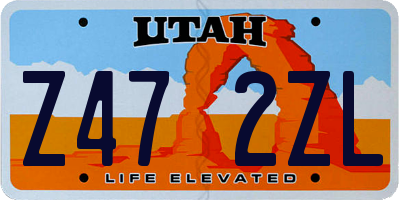UT license plate Z472ZL