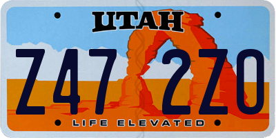 UT license plate Z472ZO