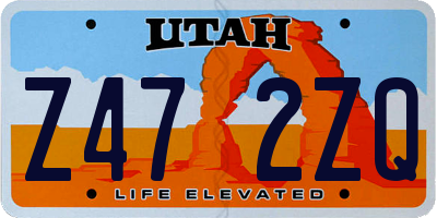 UT license plate Z472ZQ