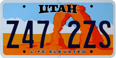 UT license plate Z472ZS