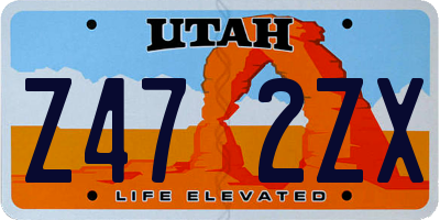 UT license plate Z472ZX