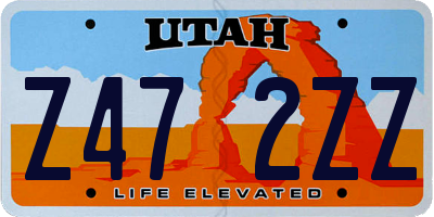 UT license plate Z472ZZ