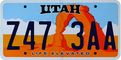 UT license plate Z473AA