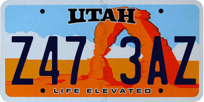 UT license plate Z473AZ