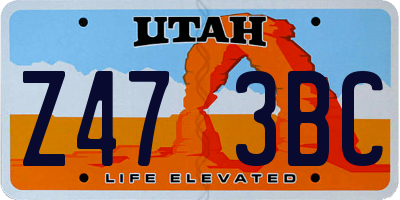 UT license plate Z473BC