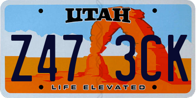 UT license plate Z473CK