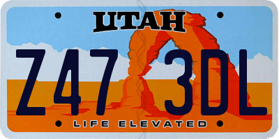UT license plate Z473DL