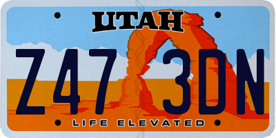 UT license plate Z473DN