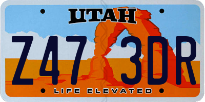 UT license plate Z473DR