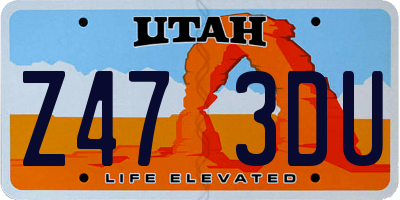 UT license plate Z473DU
