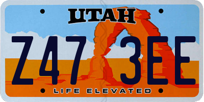 UT license plate Z473EE