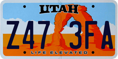 UT license plate Z473FA