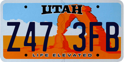UT license plate Z473FB