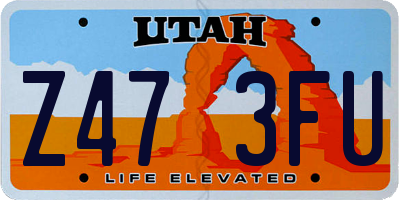 UT license plate Z473FU