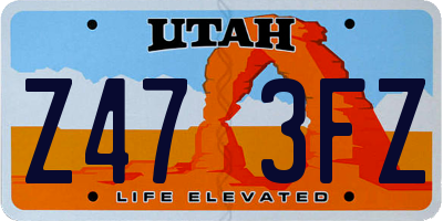 UT license plate Z473FZ