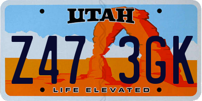 UT license plate Z473GK