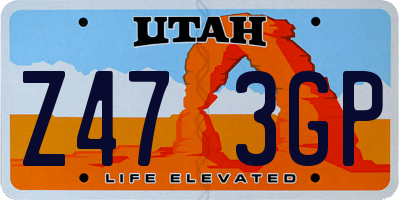 UT license plate Z473GP