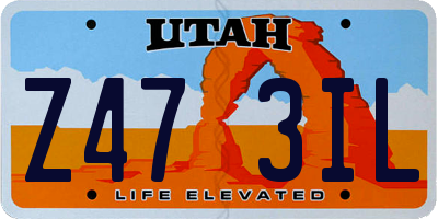 UT license plate Z473IL