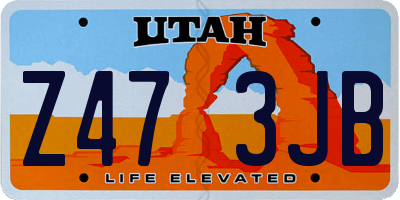 UT license plate Z473JB