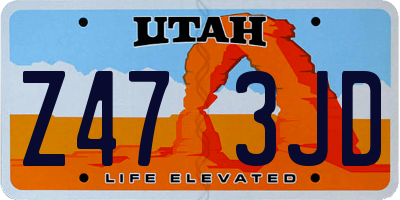 UT license plate Z473JD