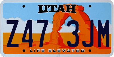 UT license plate Z473JM