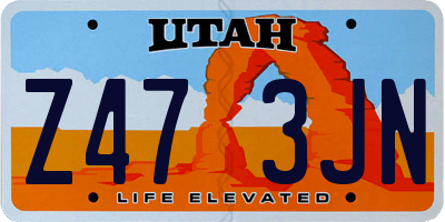 UT license plate Z473JN