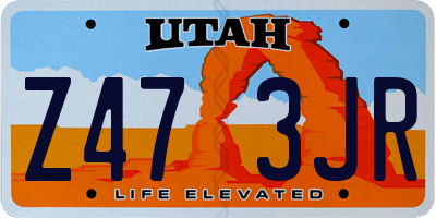 UT license plate Z473JR
