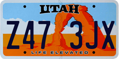 UT license plate Z473JX