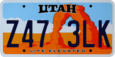 UT license plate Z473LK