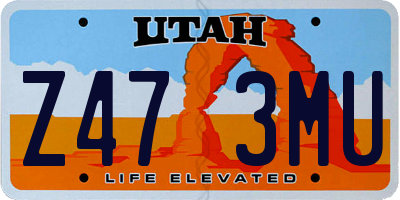 UT license plate Z473MU