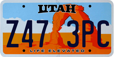 UT license plate Z473PC