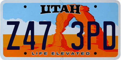 UT license plate Z473PD