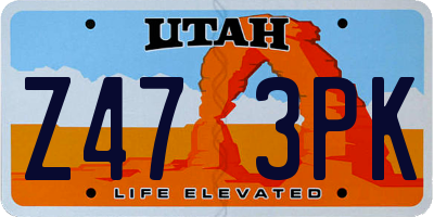 UT license plate Z473PK