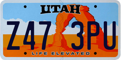 UT license plate Z473PU