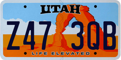 UT license plate Z473QB
