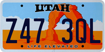 UT license plate Z473QL