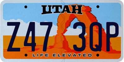 UT license plate Z473QP