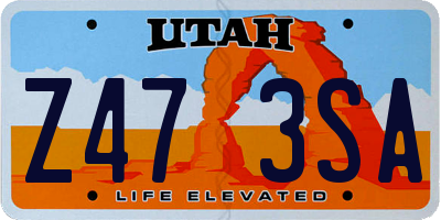 UT license plate Z473SA