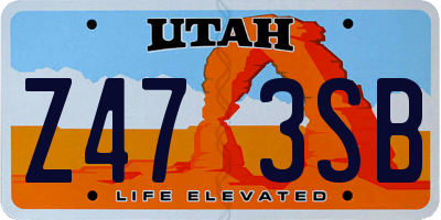 UT license plate Z473SB