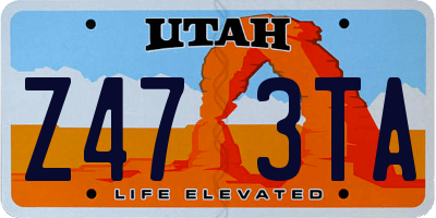 UT license plate Z473TA