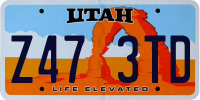 UT license plate Z473TD