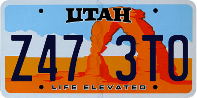 UT license plate Z473TO