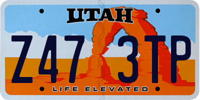 UT license plate Z473TP