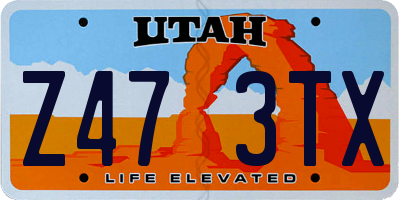 UT license plate Z473TX