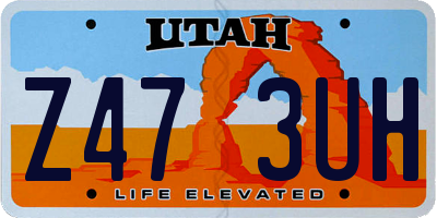 UT license plate Z473UH